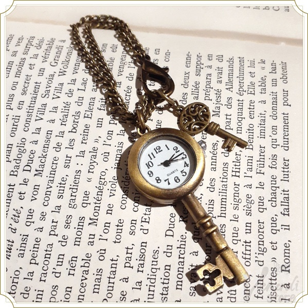 懐中時計 鍵型 バッグチャーム