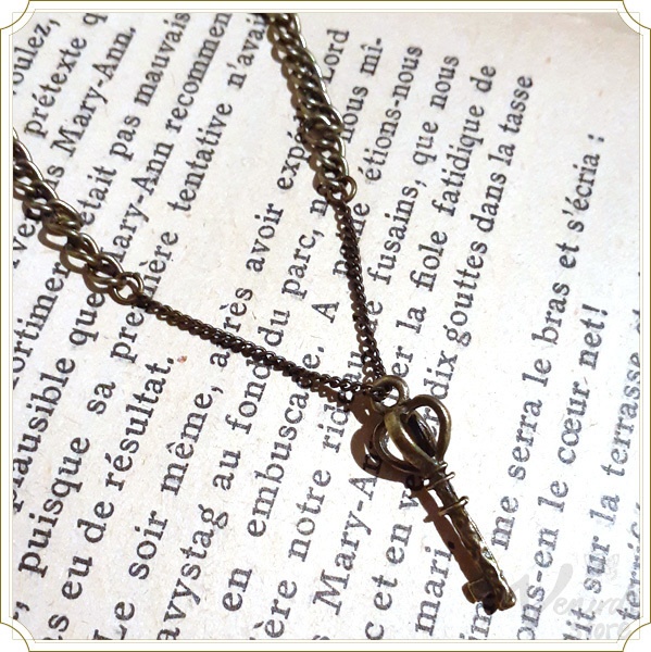 アンティーク調 鍵 ブレスレット ドール用ネックレス