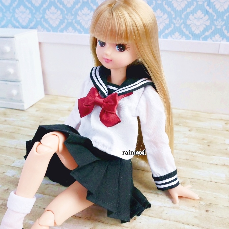ピュアニーモm 長袖セーラー服セット 白黒 Rainmel Boothショップ Booth
