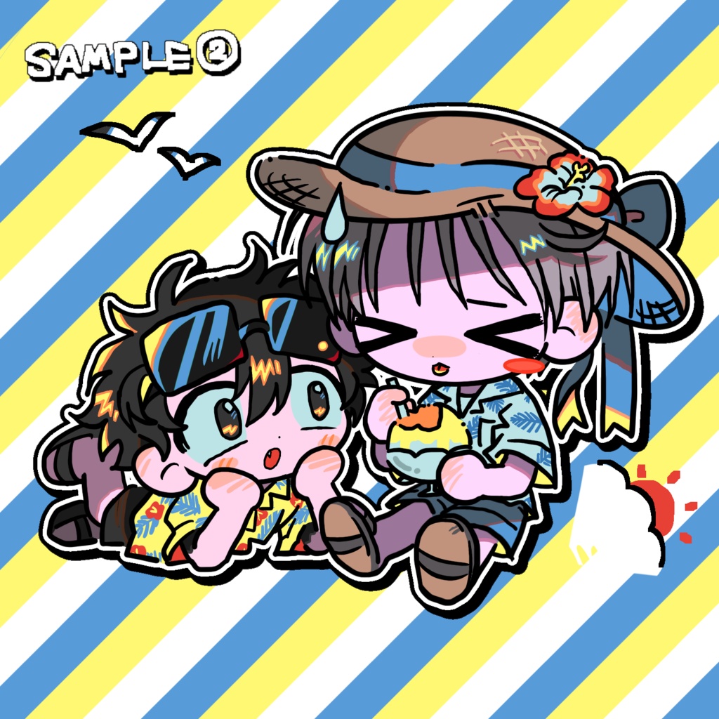 🍧🌺夏!かき氷ミニペア画ご依頼🌺🍧