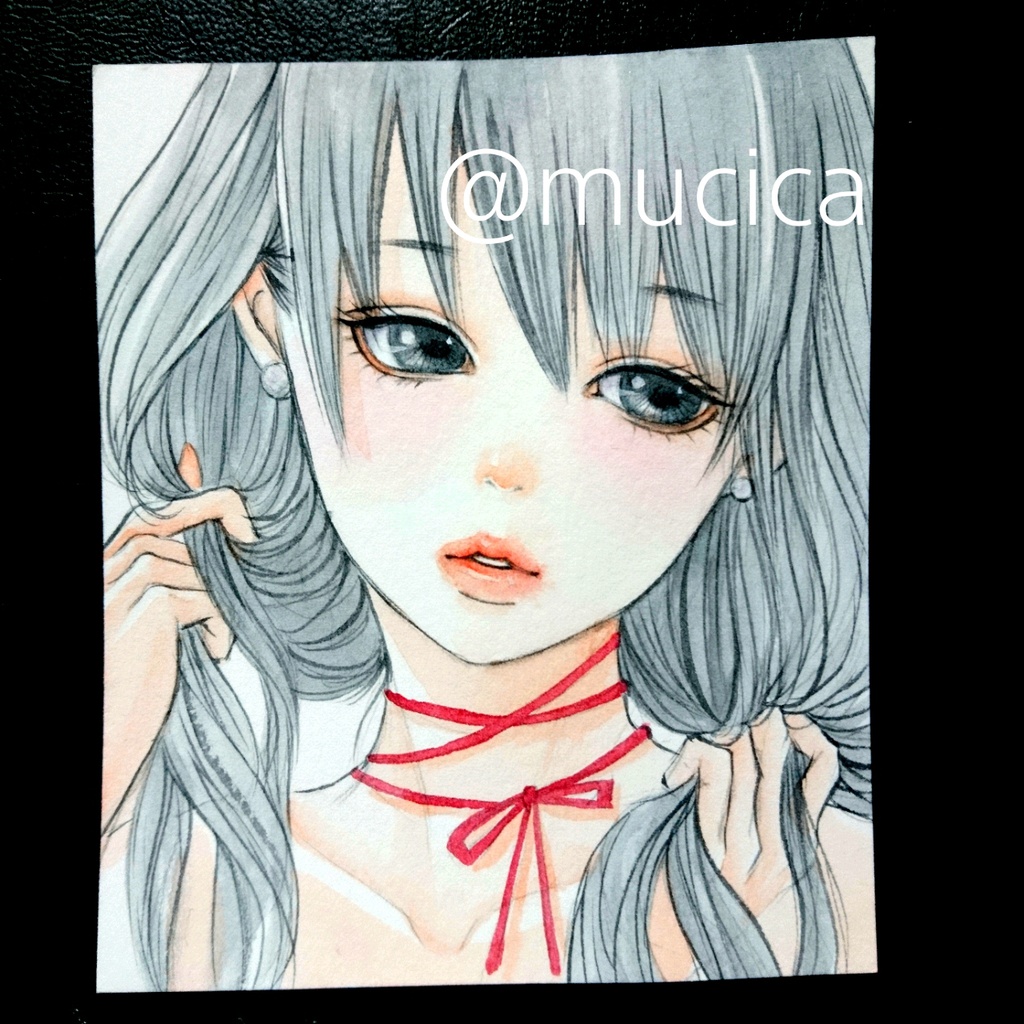 ■生原画■ ━ パールとリボン ━ 手描きイラスト