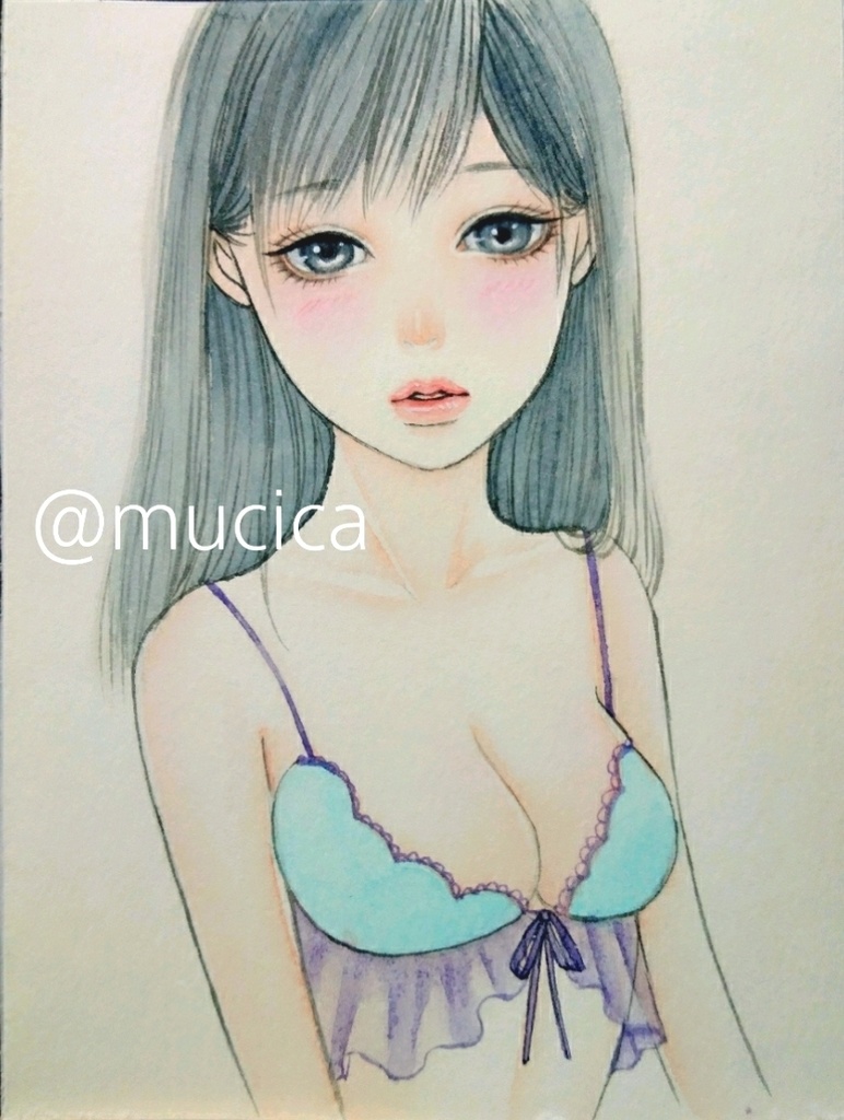 手描きイラスト原画《 ベビードール 》オリジナル