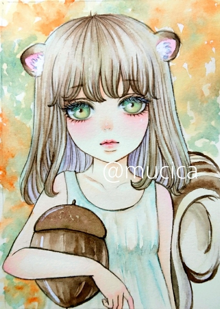 手描きイラスト《 栗鼠 》オリジナル
