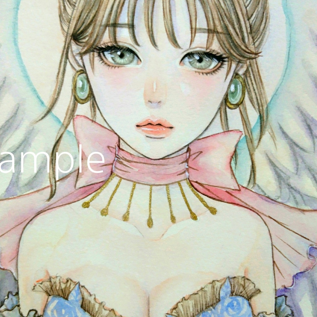手描きイラスト原画《聖なる天使》オリジナル