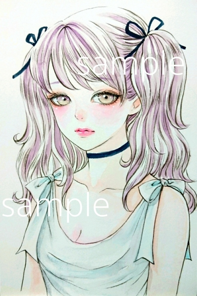 専用 手描きイラスト 絵画 原画 オリジナル 女の子 美少女 - 絵画