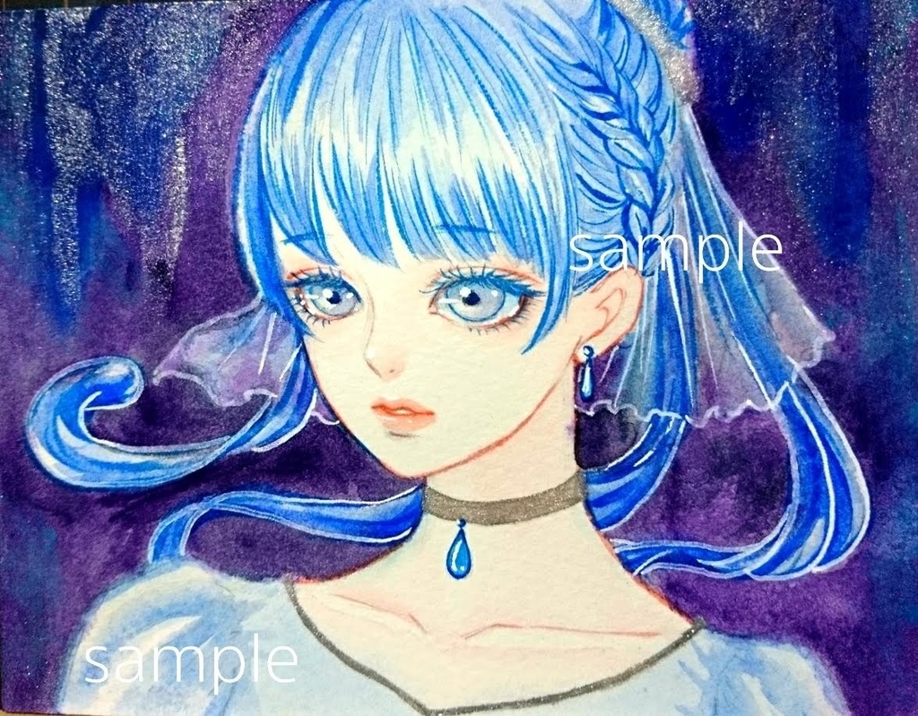 手描きイラスト オリジナル 水彩画 美少女 むぅしか Gallery Booth