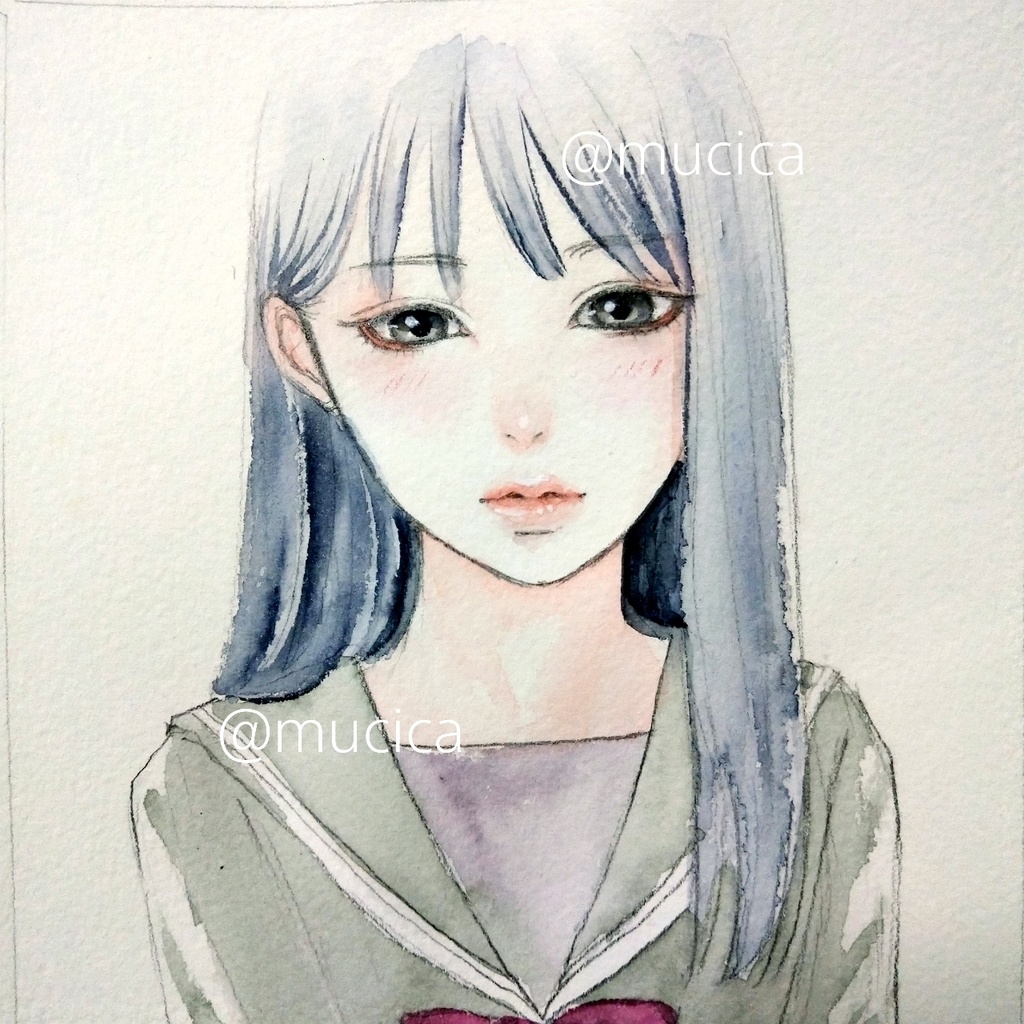 絵画 23827/C ドローイング 肉筆原画 水彩画 オリジナル 手描きイラスト-