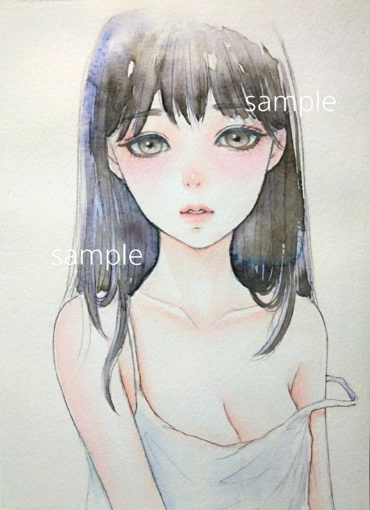 手描きイラスト 女の子 水彩画