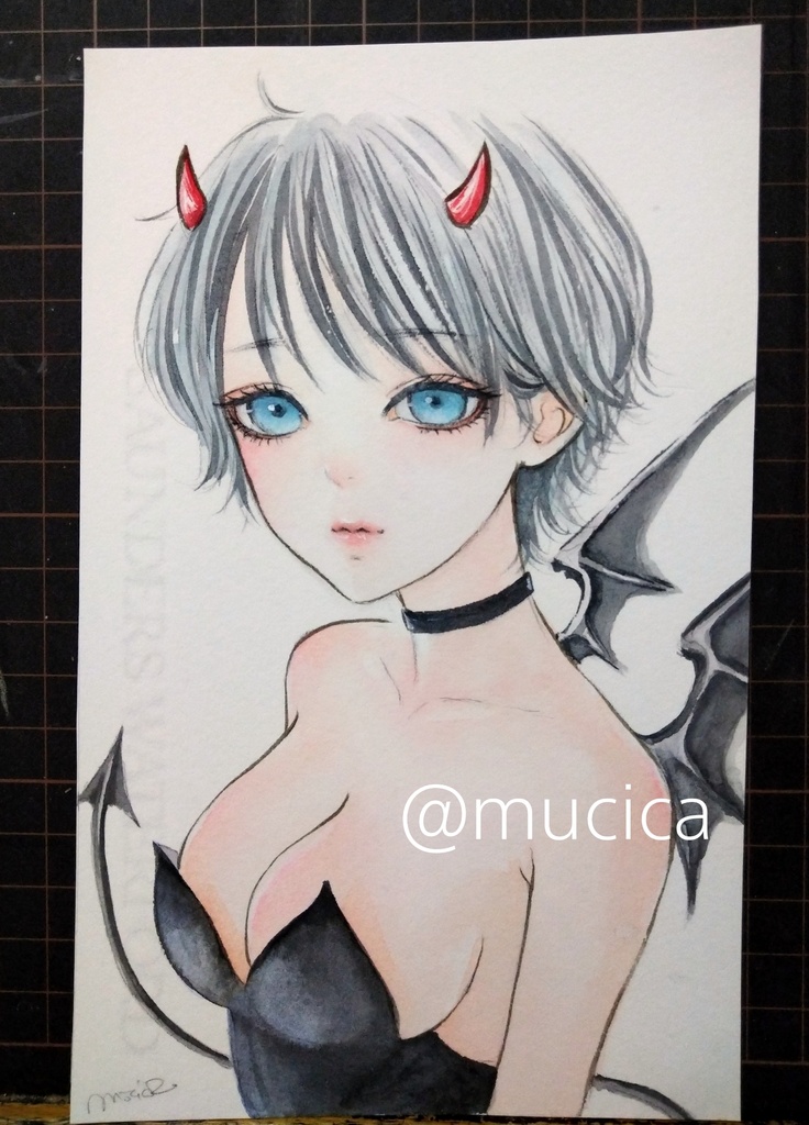肉筆原画 手描きイラスト 悪魔ちゃん