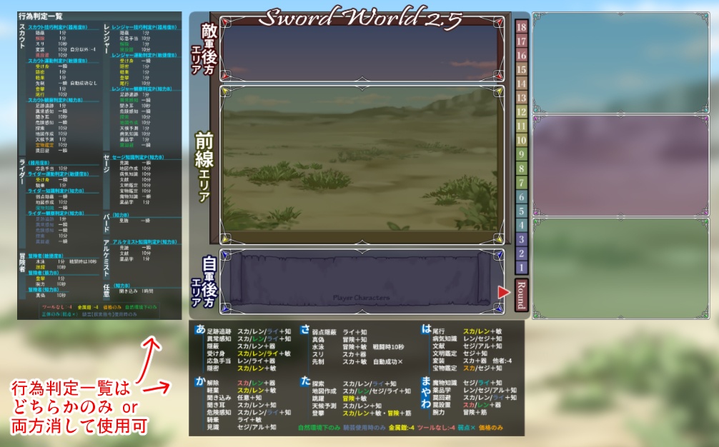 SW2.5 基本戦闘用ココフォリアボード Ver.1.1
