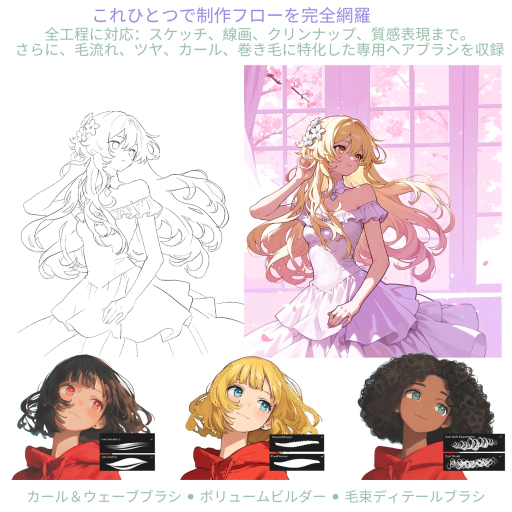 アルティメット アニメ&漫画 Procreateブラシセット(3509本+60パレット)