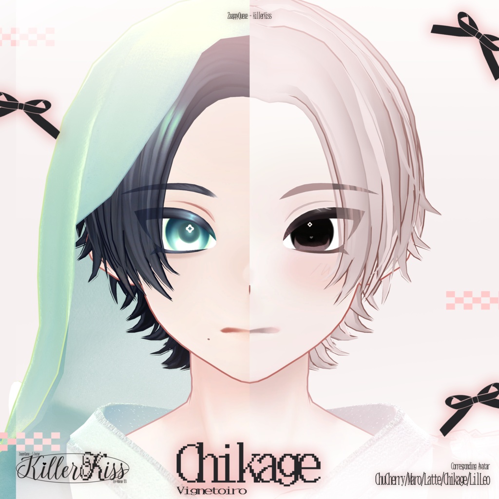 【5アバター対応】KillerKiss🖤 - EyeTex+MakeTex