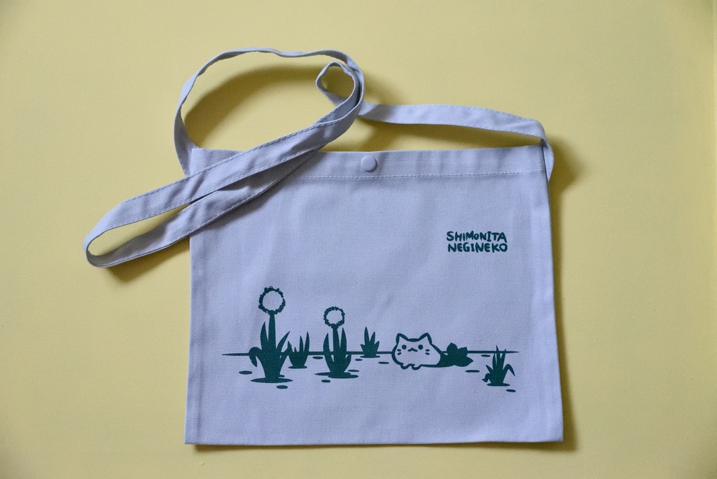 下仁田ねぎねこサコッシュ（グレー・紺）