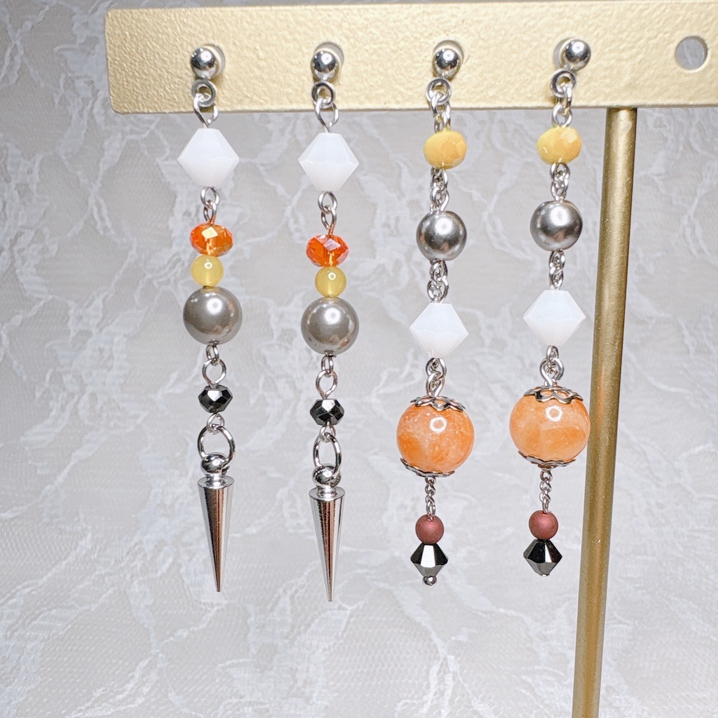 北見遊征 3SKM 概念アクセサリー ピアス オレンジtype