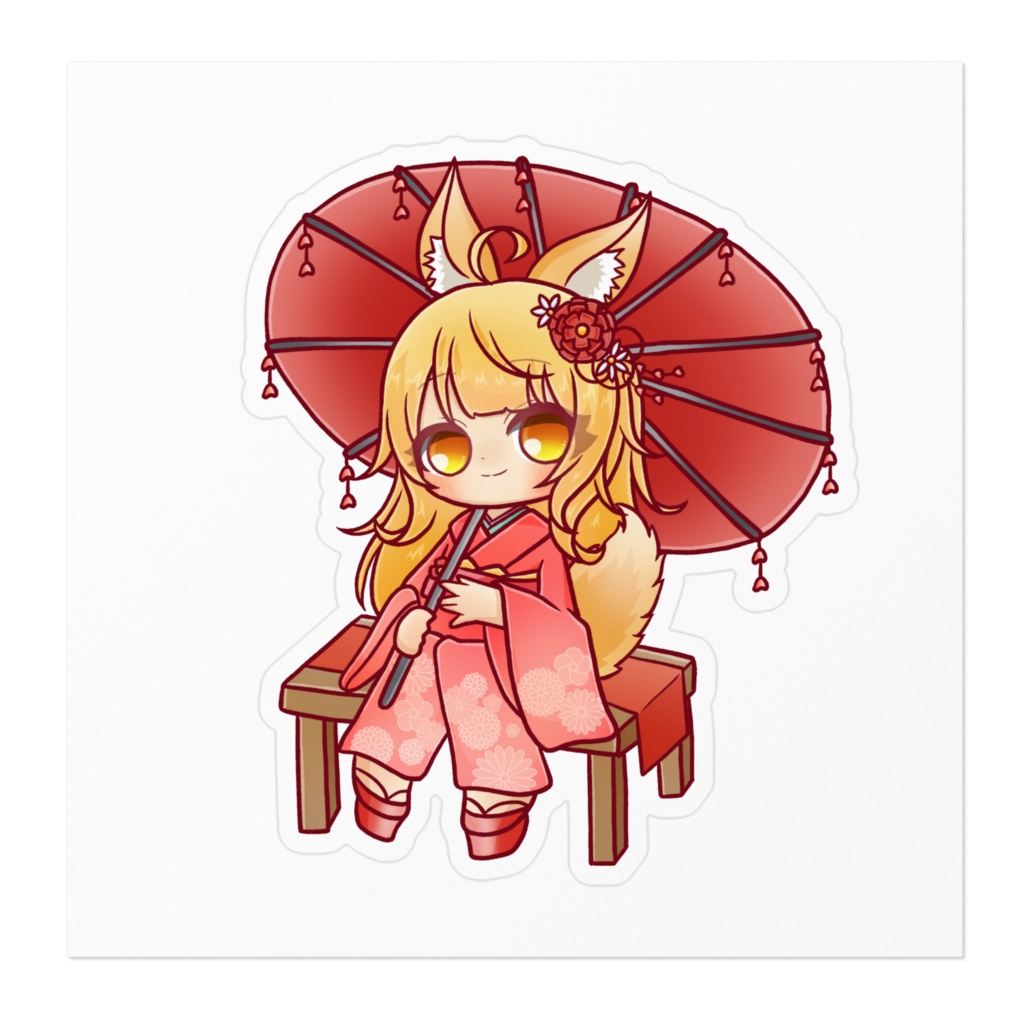 【紅葉谷 椿 】ステッカー 和傘