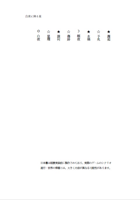 【2021/9/19プチ新刊】白夜に降る星