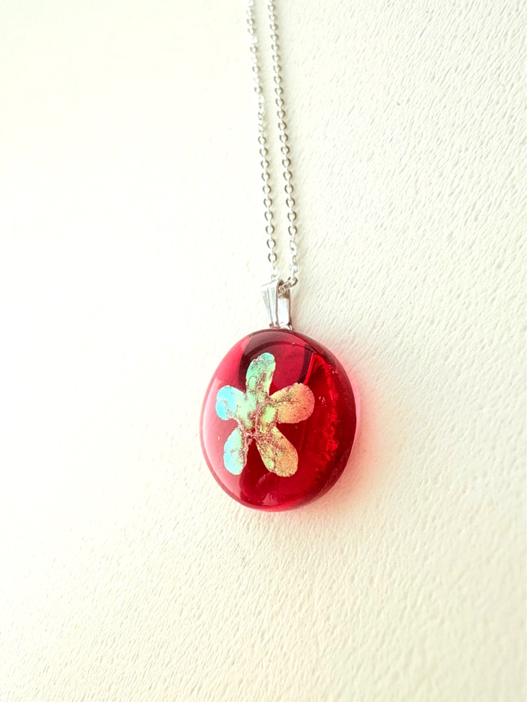 鬼滅の刃 恋雪 ガラスペンダント(アレルギー対応金具使用)