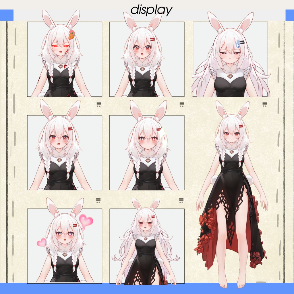 【FREE/無料 live2dモデル/live2d model】Live2Dモデル_殺し屋の小うさぎ