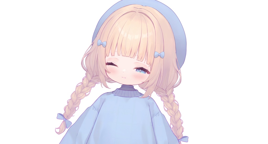 【live2dモデル】青いベレー帽をかぶった少女【VtubeStudio対応】