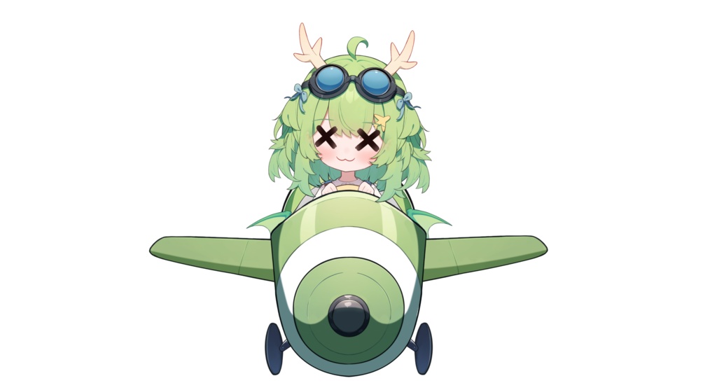 【live2dモデル】飛べないから飛行機を操縦するドラゴン娘【VtubeStudio対応】