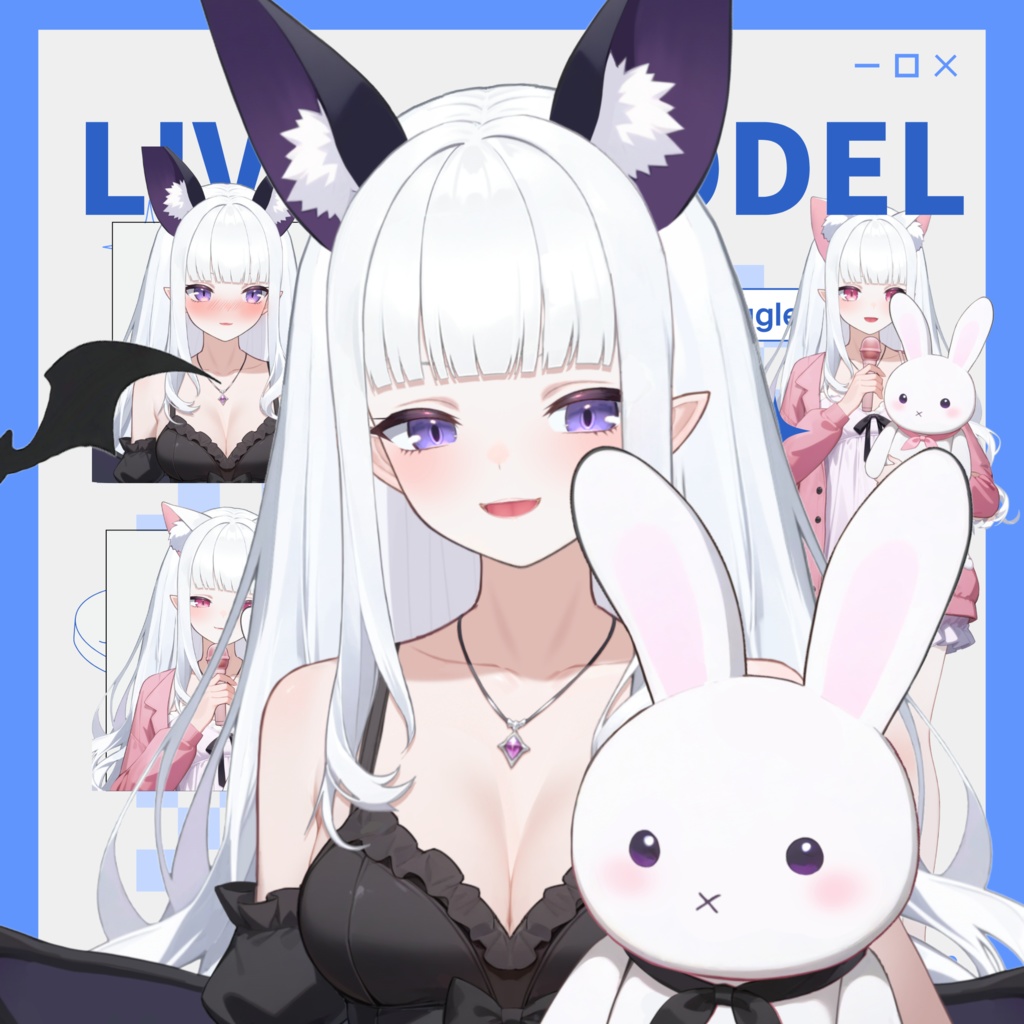 【FREE/無料 live2dモデル/live2d model】黒と白のダブルサキュバス|Black&White Succubus【VTS対応】