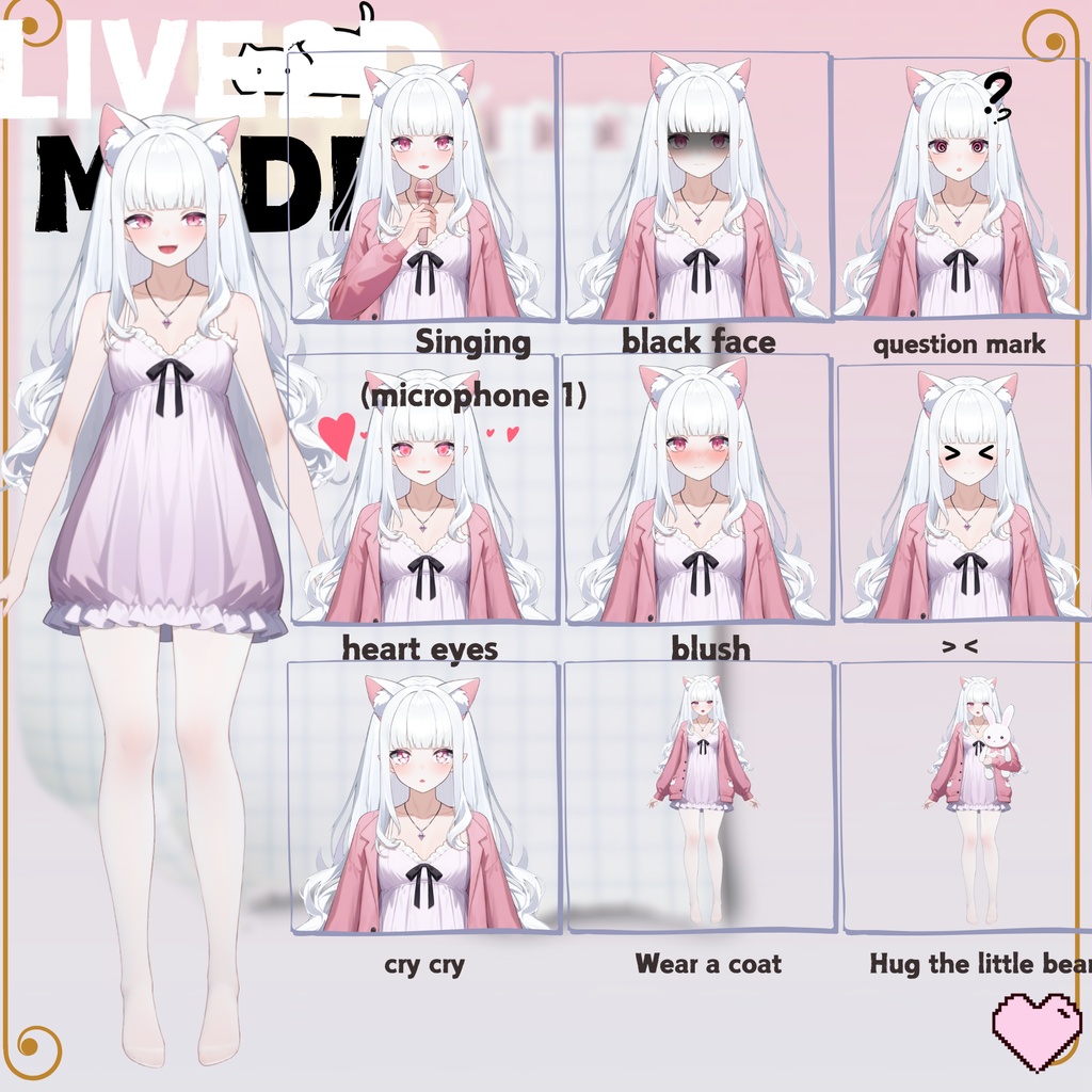 【FREE/無料 live2dモデル/live2d model】黒と白のダブルサキュバス|Black&White Succubus【VTS対応】