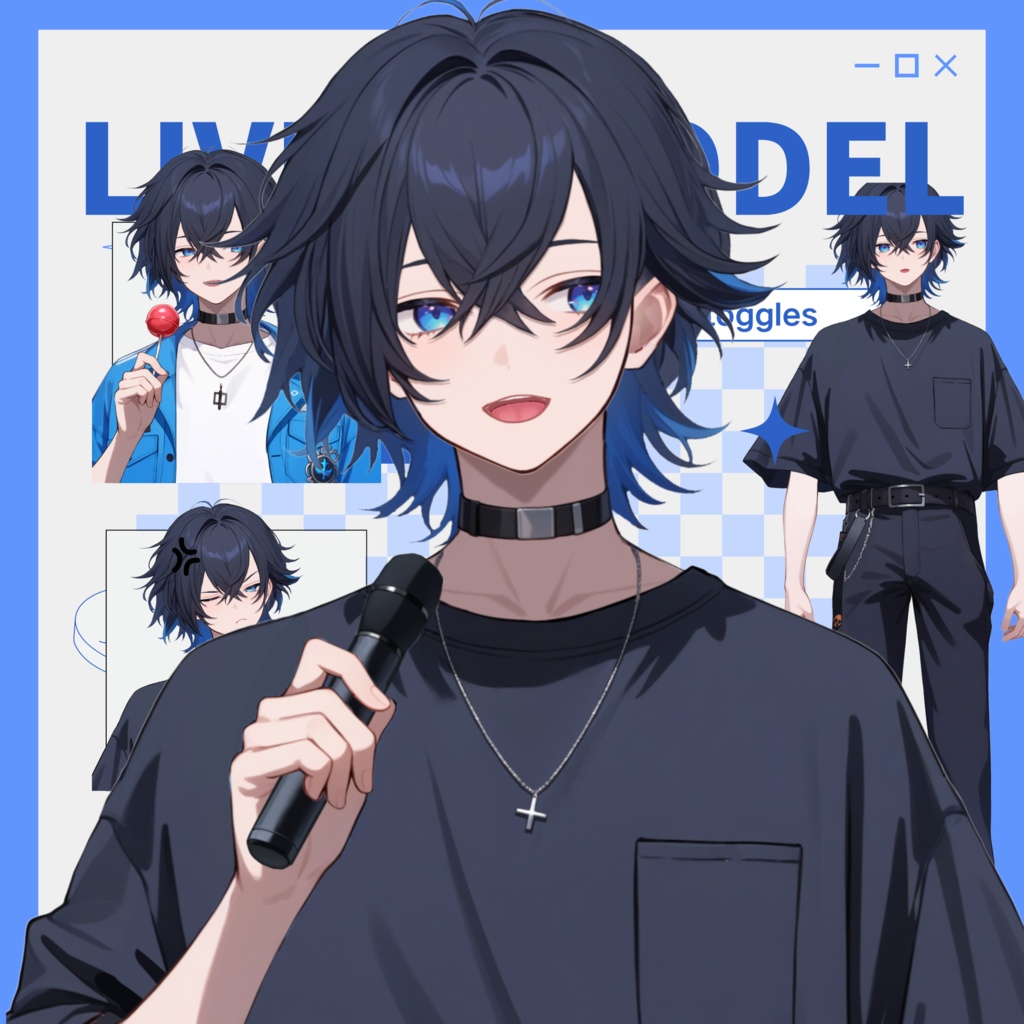 【FREE/無料 live2dモデル/live2d model】黒髪の男の子|Black-haired boy【VTS対応】