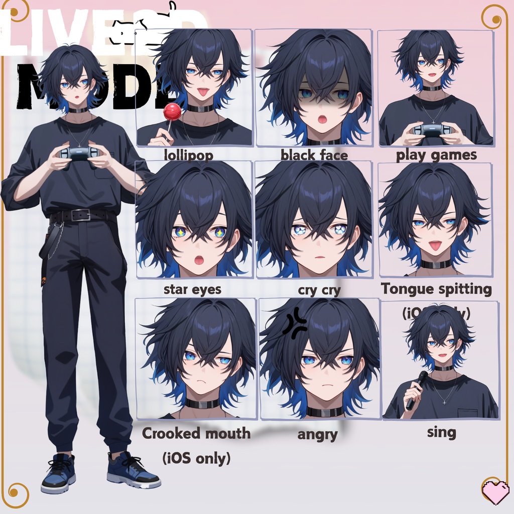 【FREE/無料 live2dモデル/live2d model】黒髪の男の子|Black-haired boy【VTS対応】