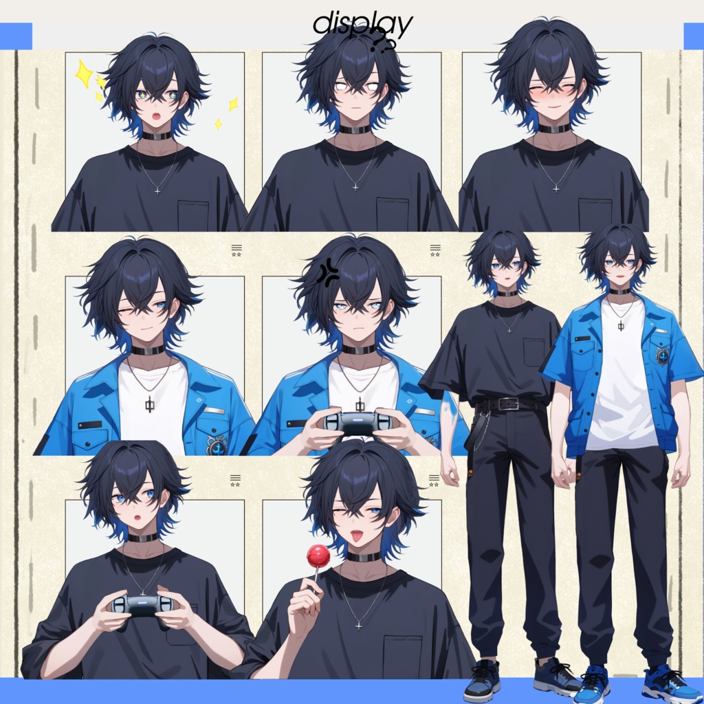 【FREE/無料 live2dモデル/live2d model】黒髪の男の子|Black-haired boy【VTS対応】
