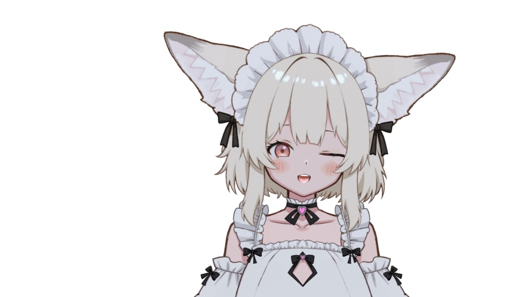 【live2dモデル】白髪の狐メイド|White fox maid【VtubeStudio対応】