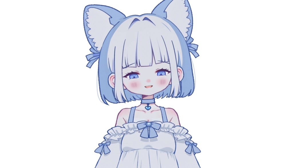 【live2dモデル】白髪の狐メイド|Blue Kitten【VtubeStudio対応】