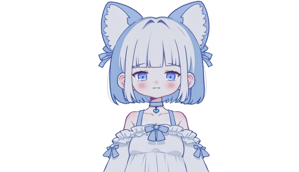 【live2dモデル】白髪の狐メイド|Blue Kitten【VtubeStudio対応】