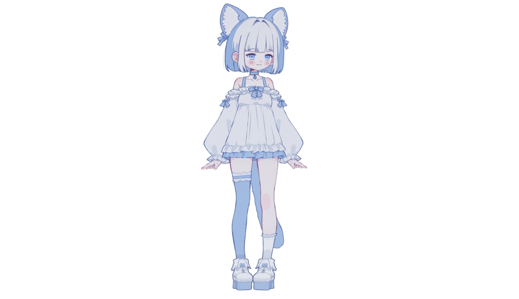 【live2dモデル】白髪の狐メイド|Blue Kitten【VtubeStudio対応】