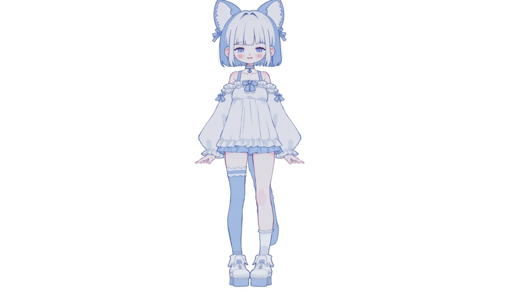 【live2dモデル】白髪の狐メイド|Blue Kitten【VtubeStudio対応】