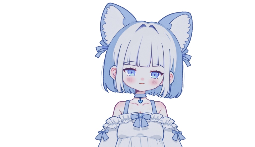 【live2dモデル】白髪の狐メイド|Blue Kitten【VtubeStudio対応】