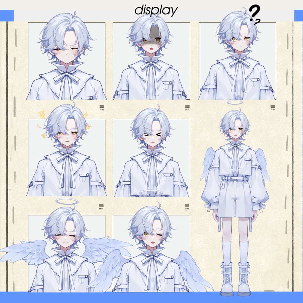 【live2dモデル】白髪の天使の少年|White hair angel boy【VtubeStudio対応】