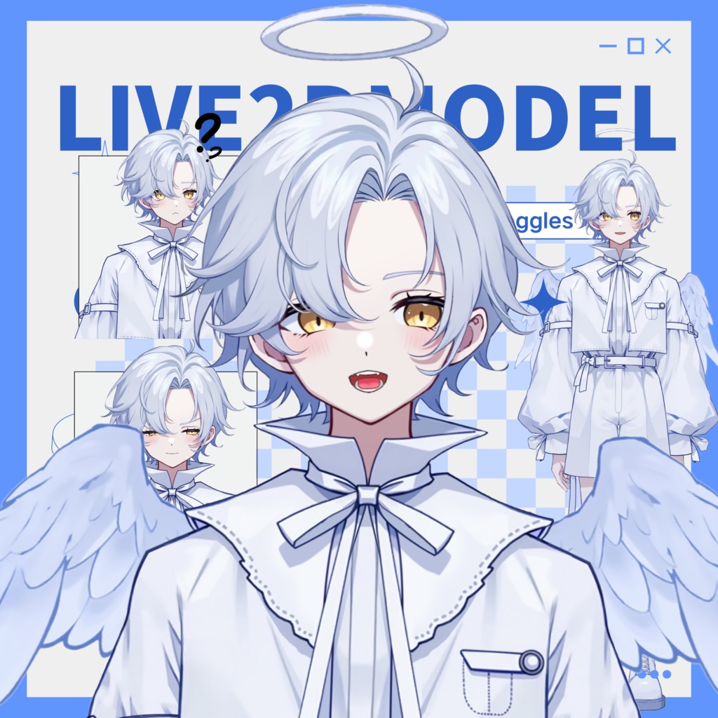 【live2dモデル】白髪の天使の少年|White hair angel boy【VtubeStudio対応】