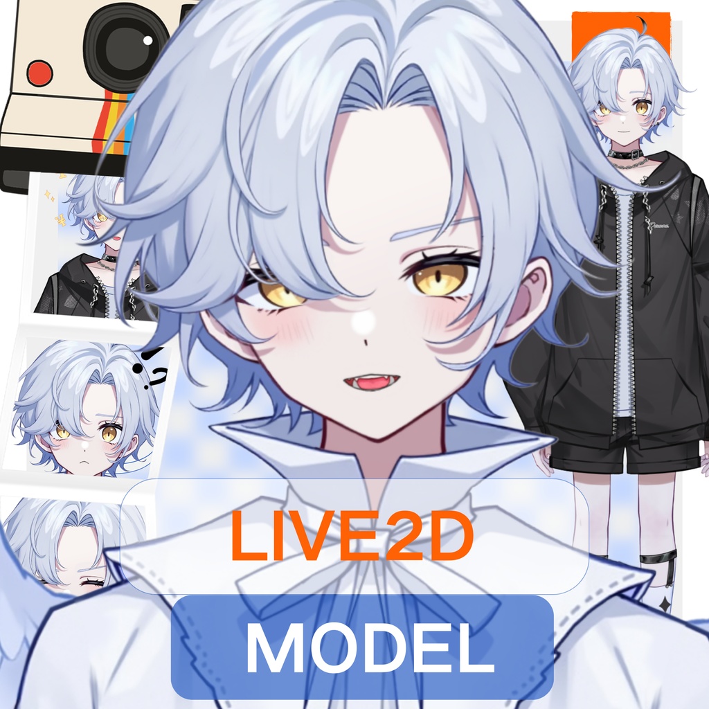 【live2dモデル】白髪の天使の少年|White hair angel boy【VtubeStudio対応】