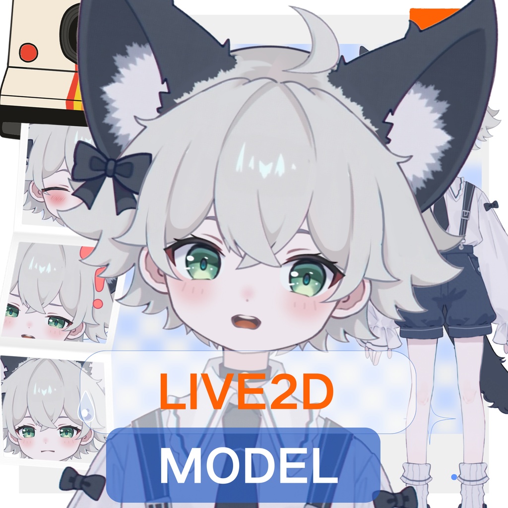 【live2dモデル】青い子猫の男の子|Blue Kitten Boy【VtubeStudio対応】