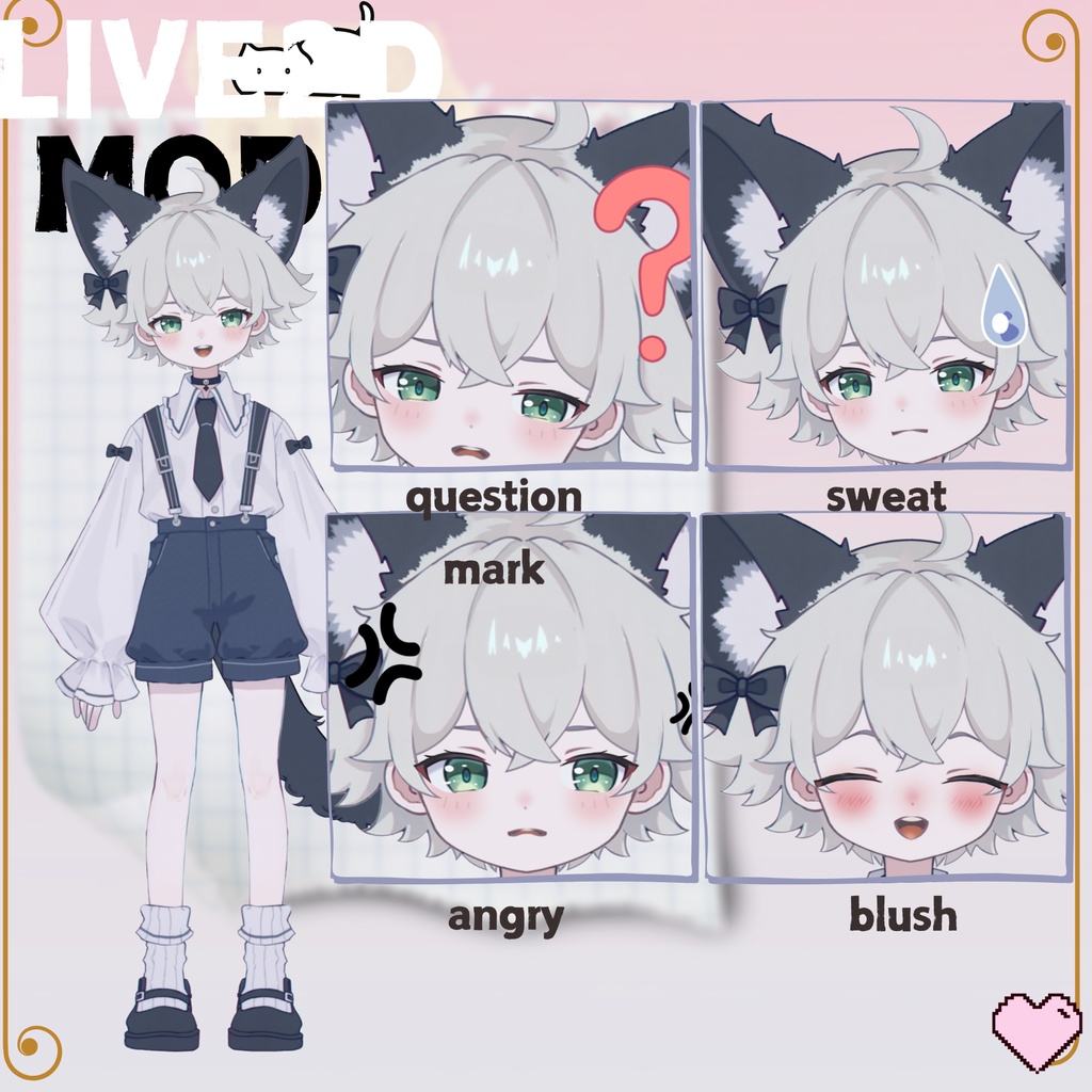 【live2dモデル】青い子猫の男の子|Blue Kitten Boy【VtubeStudio対応】