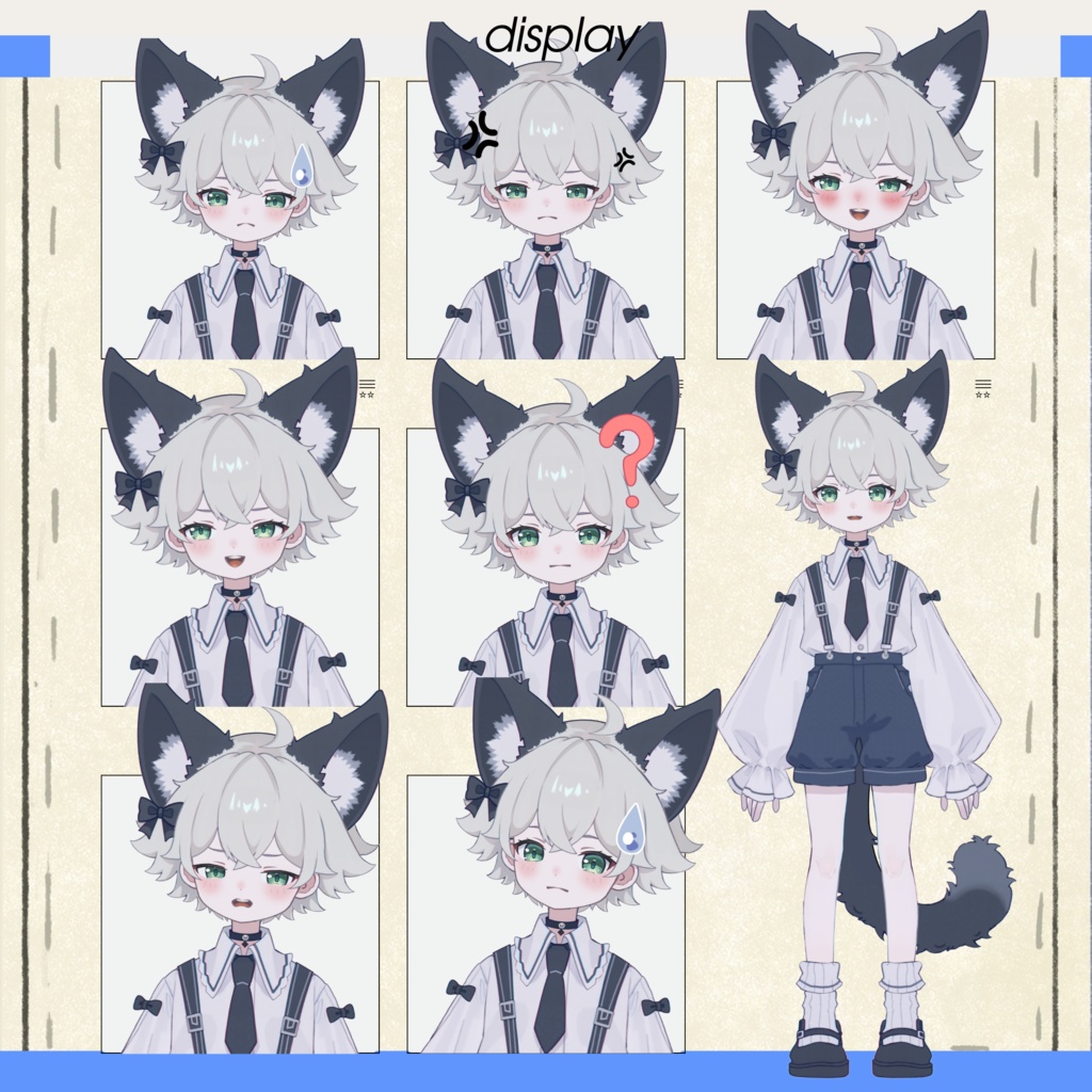 【live2dモデル】青い子猫の男の子|Blue Kitten Boy【VtubeStudio対応】