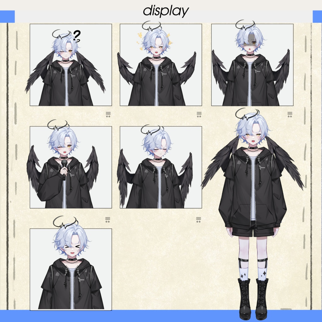 【live2dモデル】V2.0白髪の天使の少年|V2.0White hair angel boy【VtubeStudio対応】