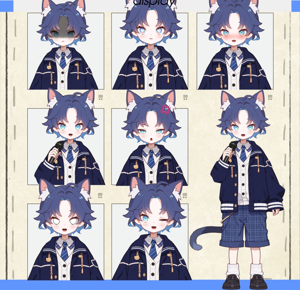 【live2dモデル】青い子猫の男の子|Blue cat boy【VtubeStudio対応】