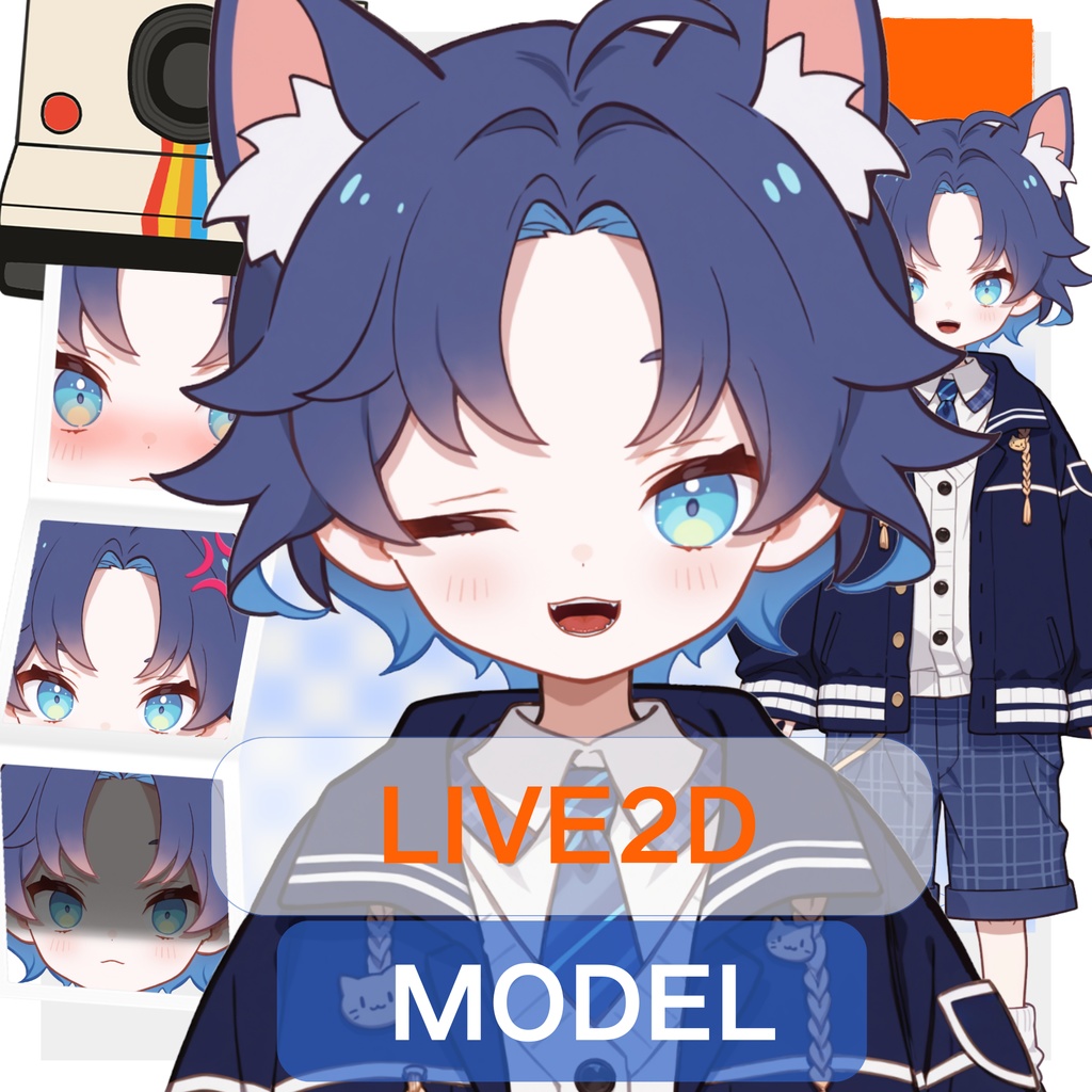 【live2dモデル】青い子猫の男の子|Blue cat boy【VtubeStudio対応】