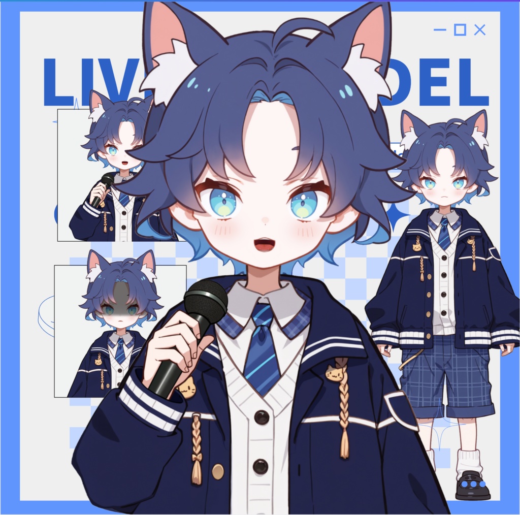 【live2dモデル】青い子猫の男の子|Blue cat boy【VtubeStudio対応】