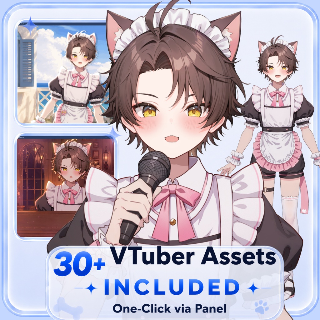【live2dモデル】ミミ猫耳男の娘メイド|Mimi Cat-eared Femboy Maid【VTS対応】