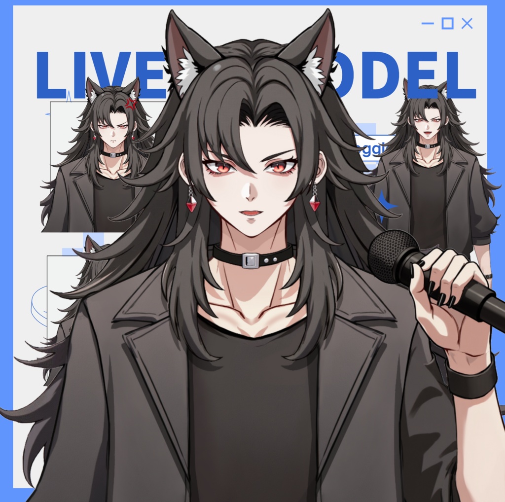 【live2dモデル】ウルフ耳クールな男性|Cool Wolf-eared Male【VTS対応】