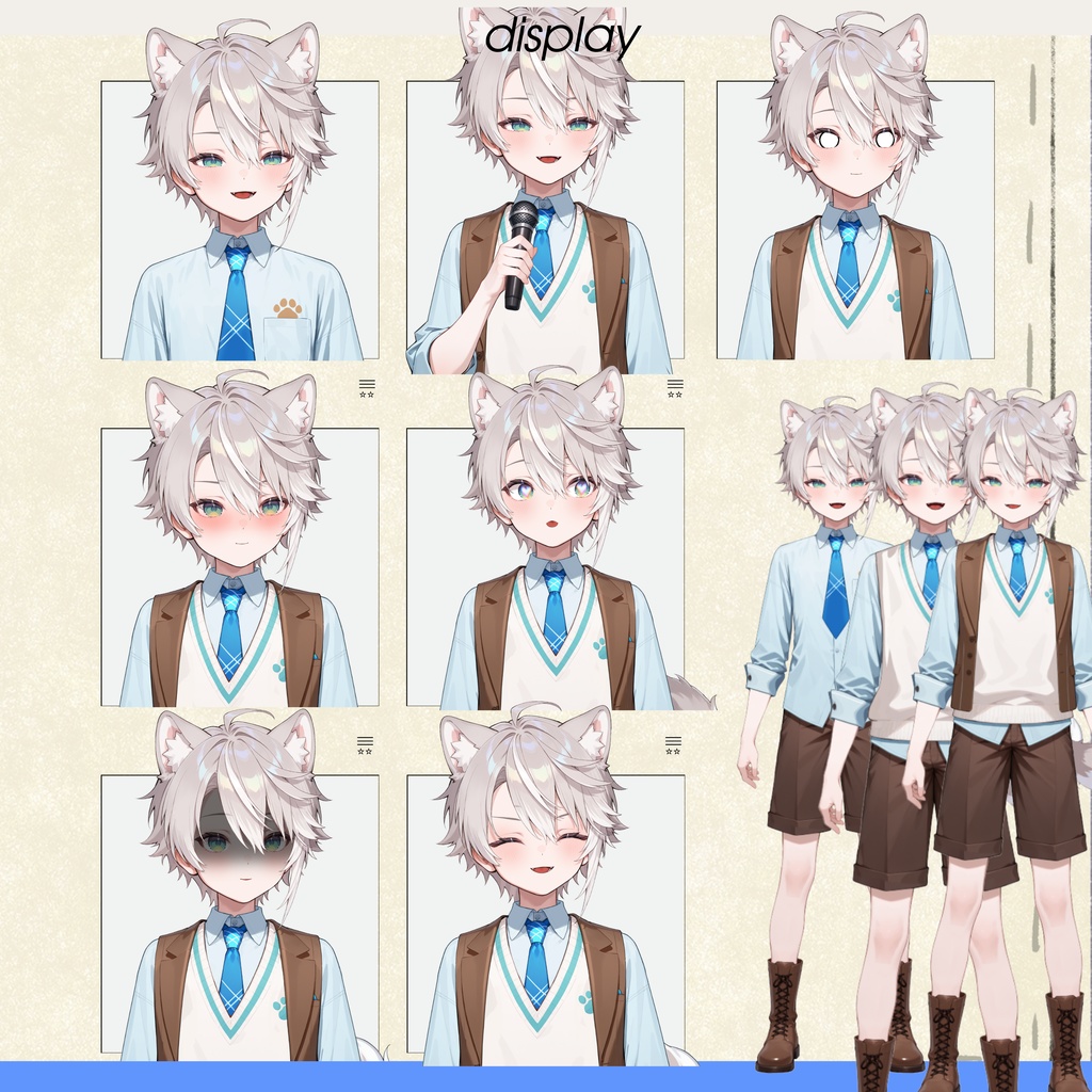 【live2dモデル】ルナ犬耳学園男子|Luna Dog-eared School Boy【VTS対応】
