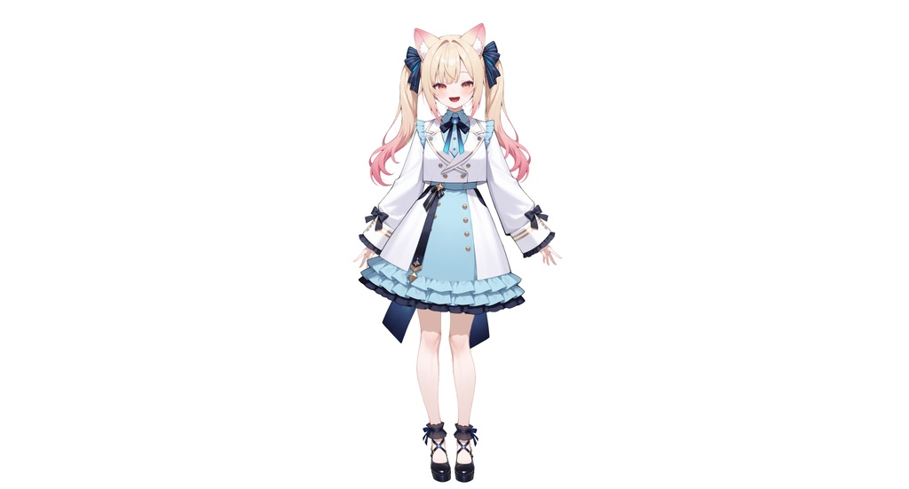 【live2dモデル】猫耳ツインテール少女・髪型変更&ちび化対応・多表情モデル | Cat-eared Twin-tail Girl・Hairstyle Change & Chibi Mode・Multi Expressions【VTS対応】