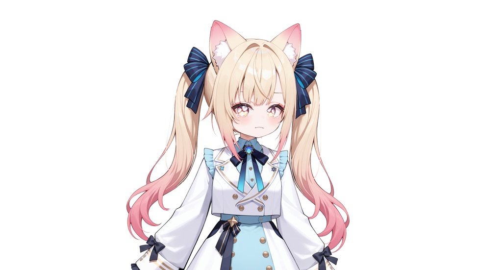 【live2dモデル】猫耳ツインテール少女・髪型変更&ちび化対応・多表情モデル | Cat-eared Twin-tail Girl・Hairstyle Change & Chibi Mode・Multi Expressions【VTS対応】